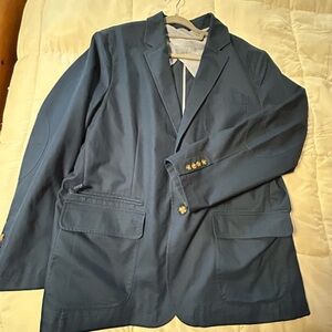 VTG LL Bean Jacket Mens 46R Navy Safari Field Hunting Utility blazer